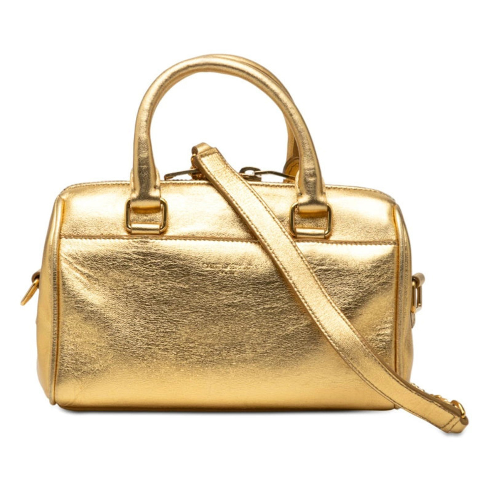Saint Laurent Baby Duffle 2way Shoulder Bag Gold Leather